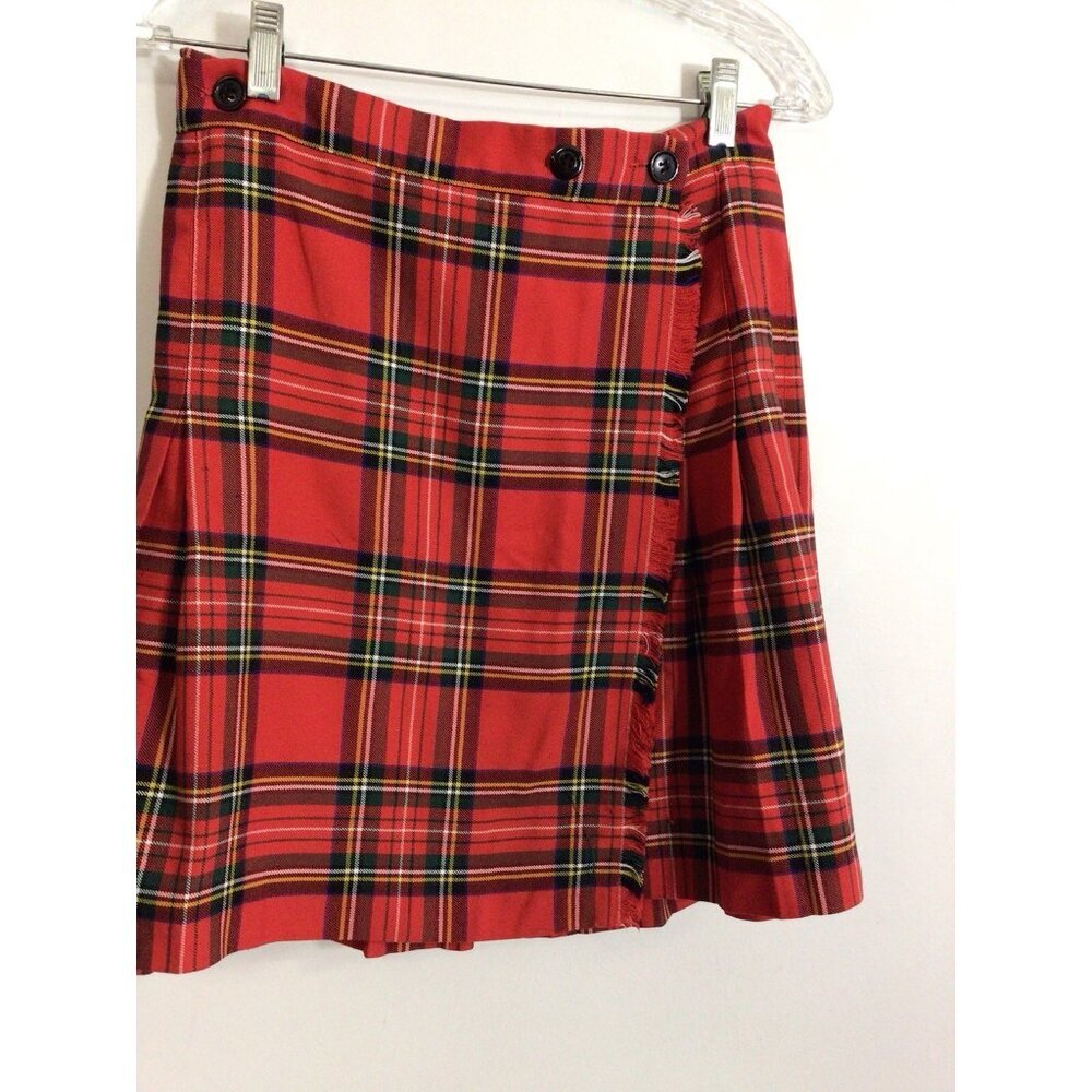 Vintage Plaid Wool Skirt Preppy Academia Made in Canada Women Small - Picture 4 of 8